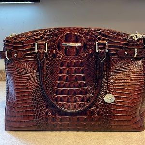 Rare Brahmin double zip and center compartment business tote